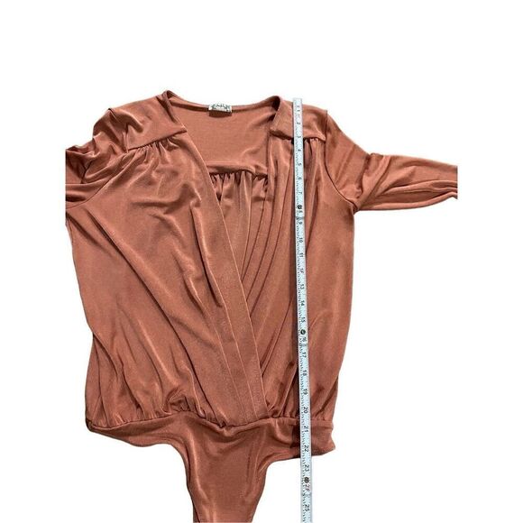 Free People Turnt Long Sleeve Bodysuit in Ginger Spice Sz M - Picture 6 of 8